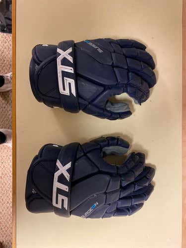 Blue Used Player's STX Surgeon 400 13" Lacrosse Gloves