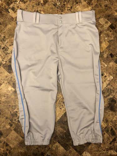 Alleson Gray W/Columbia Blue Piping Adult XL Baseball Pants