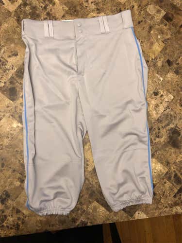Alleson Gray W/Columbia Blue Piping Adult Large Baseball Pants