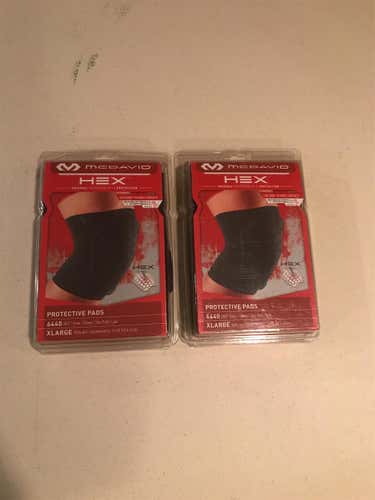 Two Pair New McDavid Knee/Elbow Pads Size XL In Black Model 6440