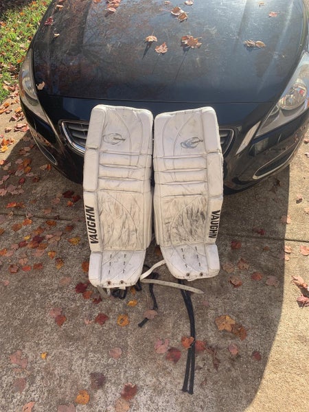 White Senior 35" Vaughn Velocity V2 Pro Stock Goalie Leg Pads