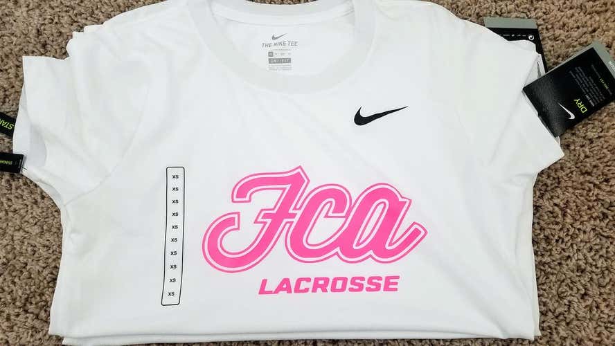 White New Adult  XSmall NIKE Shirt FCA Pink Orange Blue