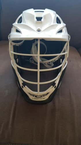 White Adult Cascade S Helmet w-white face