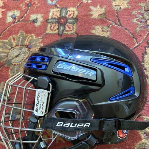 Black Used Medium Bauer Re-Akt 75 Helmet