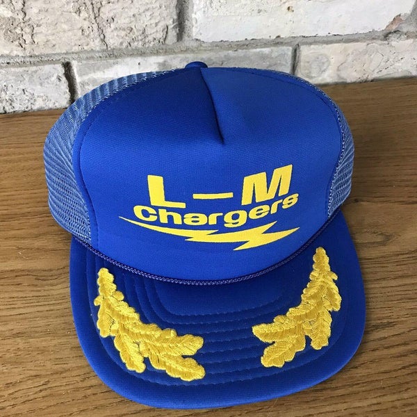 Vintage 80s 90s L-M Chargers Scrambled Eggs Trucker Mesh Snapback