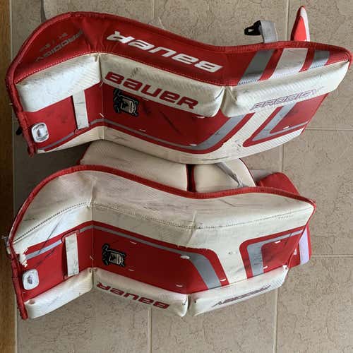 White Youth 24" Bauer Prodigy 2.0 Goalie Leg Pads
