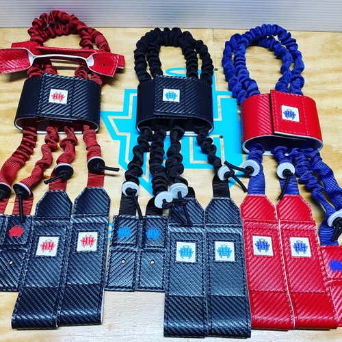 Custom Red And Blue Suspenders For Cam