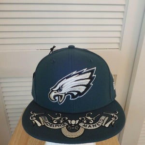 Philadelphia Eagles NFL Fitted Flat Brim Hat New Era Metallic