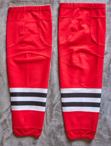 Chicago Blackhawks Home Red Game Worn Pro Stock Socks
