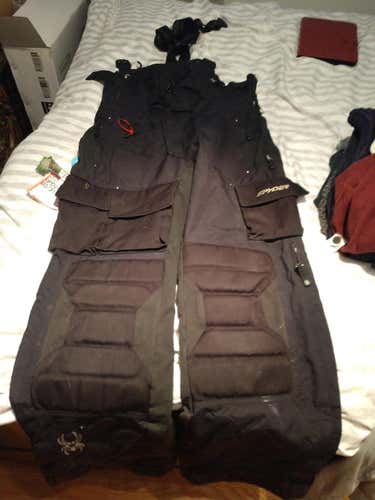 Spyder Coaches bib Black Unisex Used Adult Large Spyder Ski Pants