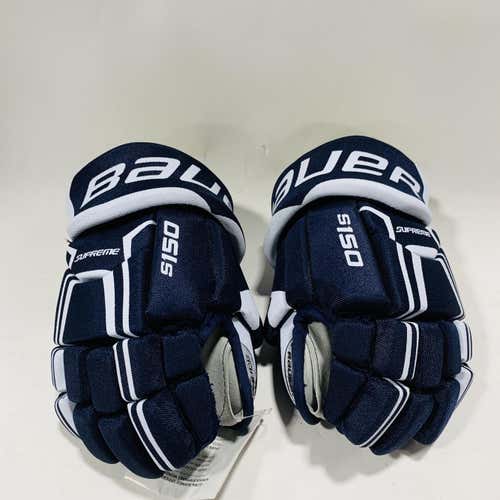 Navy & White Junior Bauer Supreme S150 11" Gloves