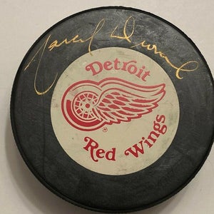 MARCEL DIONNE Signed Detroit Red Wings Autographed Game Hockey Puck COA