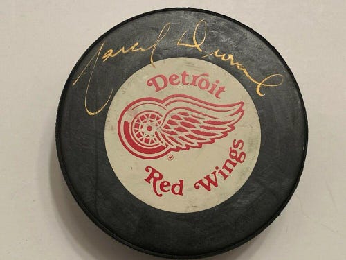 MARCEL DIONNE Signed Detroit Red Wings Autographed Game Hockey Puck COA