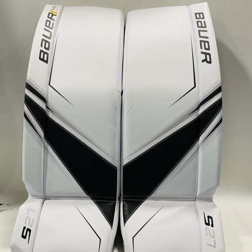 White & Black Senior Large 35" Bauer Supreme S27 Goalie Leg Pads