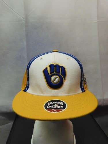 Milwaukee Brewers Twins Enterprise Cooperstown Collection Fitted Hat 7 1/8