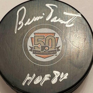 BERNIE PARENT Philadelphia Flyers 50 year AUTOGRAPHED Signed NHL Hockey Puck