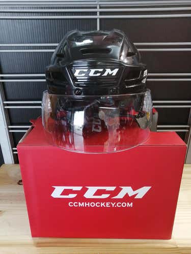 Black Used Small CCM Resistance Helmet Pro Stock with visor