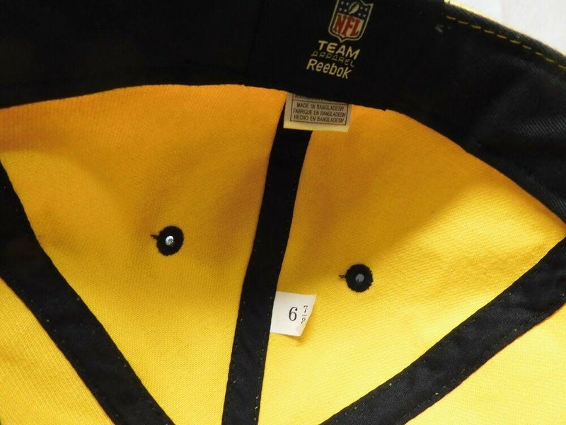 VTG 90s Pittsburgh Steelers Fitted Hat Cap by #1 Apparel NFL Football Sz 7  1/8