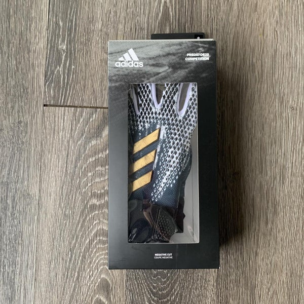 Adidas Predator20 Goalkeeper Goalie Gloves Size 8 Black White Gold