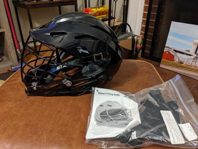 Black New Adult STX Rival-2 Helmet
