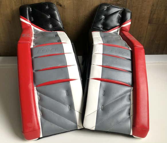 Custom | Warrior Ritual R/ GT Goalie Pads | Senior 36” + 1.5” | RED GRAY BLACK