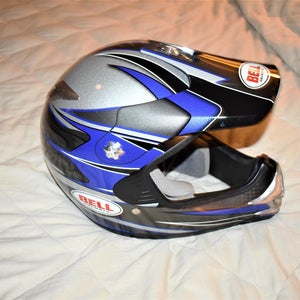 Bell SC-X Motocross Helmet w/Bag, Black/Blue/Gray, Small