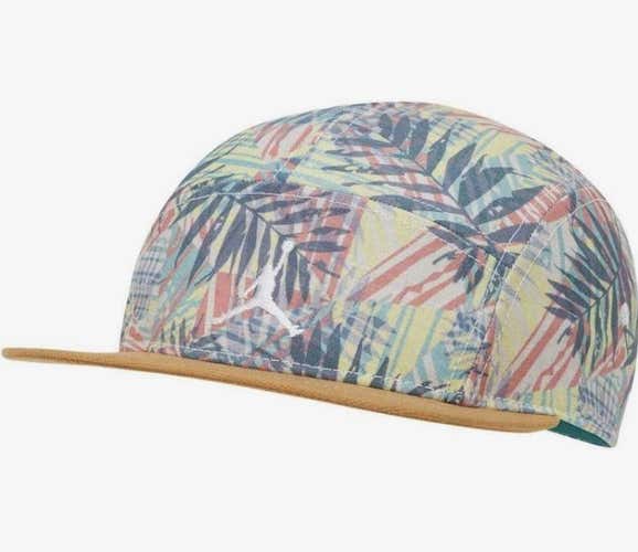 NIKE Air Jordan AW84 Jumpman Floral Printed 5-Panel Strapback Hat Cap DA5205-348