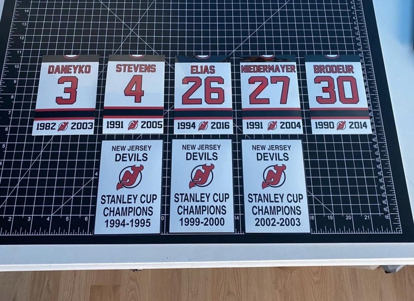 New Jersey Devils Stanley Cup & Retired #'s Vinyl Decal Arena