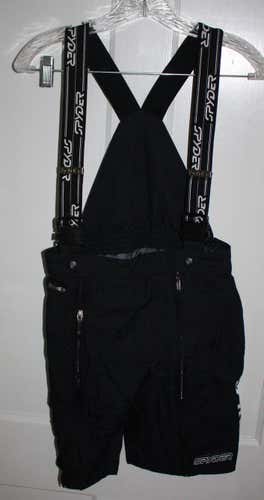 Black Spyder training bib shorts *Youth Size 16* Ski *Used* boy/girl ski racing race