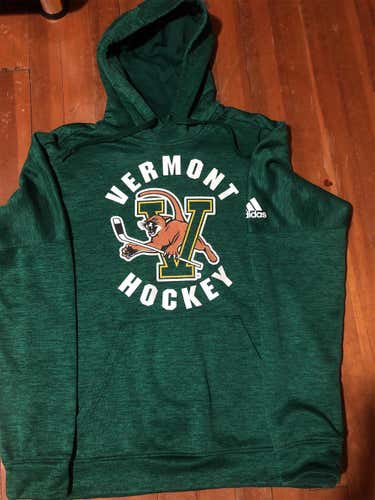 Green Vermont Catamounts Hockey Adidas Sweatshirt