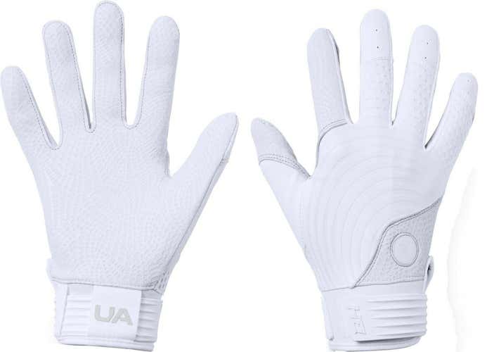 New adult/mens M/medium Harper pro Under Armour Batting Gloves white 1341981-100