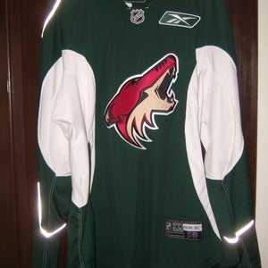 PHOENIX COYOTES unused dark green Reebok old-style practice jersey MIC w/white gussets (size 58)
