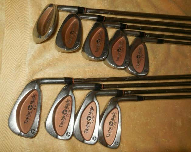 Used Men's TaylorMade Right Handed Burner Iron Set Stiff Flex Steel Shaft