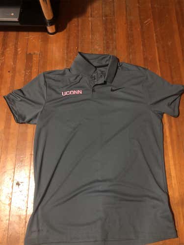 Gray UCONN Huskies Hockey Polo Shirt