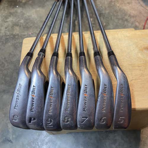 Powerbilt Men's Right Handed Golf Dynasty II 5–SW Stiff Flex Steel Shaft Iron Set