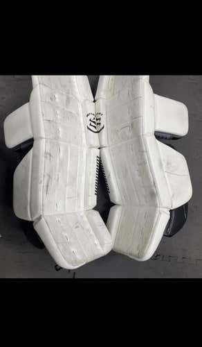 White Used 26" Warrior Ritual Goalie Leg Pads