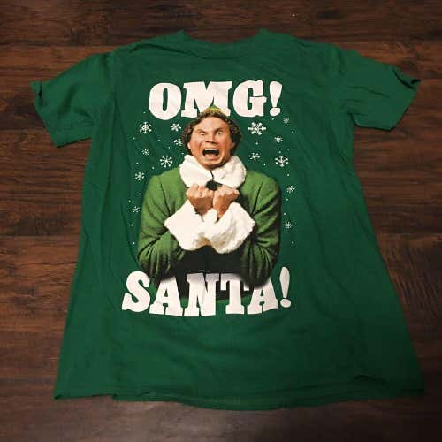 Elf OMG Santa! Holiday Christmas Ripple Junction S/S green Tee Shirt Sz Small