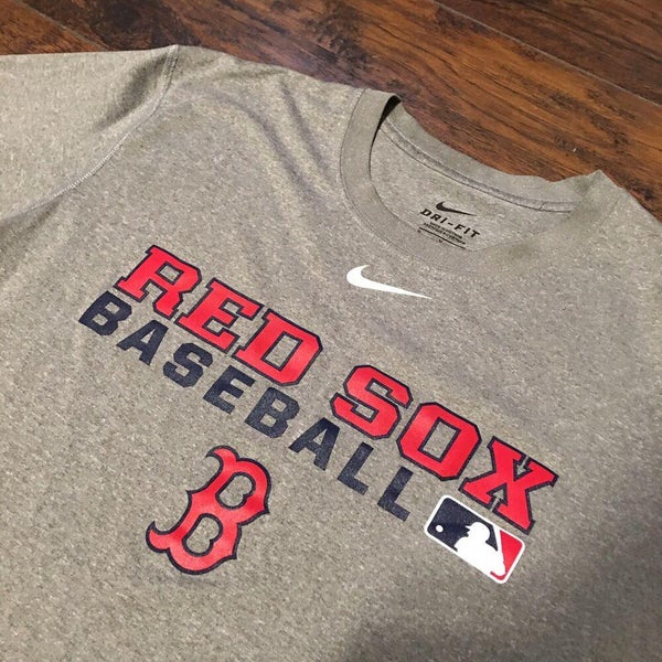 Boston Red Sox Nike MLB Dri Fit on Field Short Sleeve Gray Tee Sz Medium