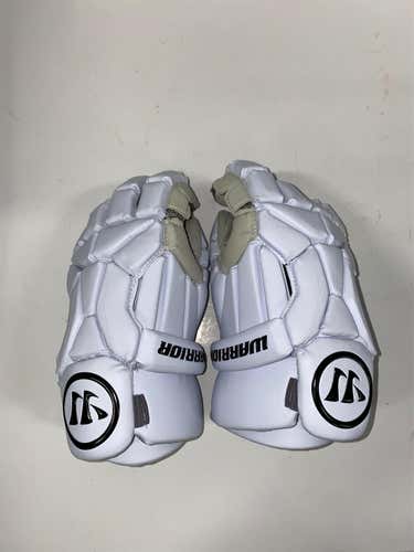 White New Player's Warrior Burn 13" Lacrosse Gloves