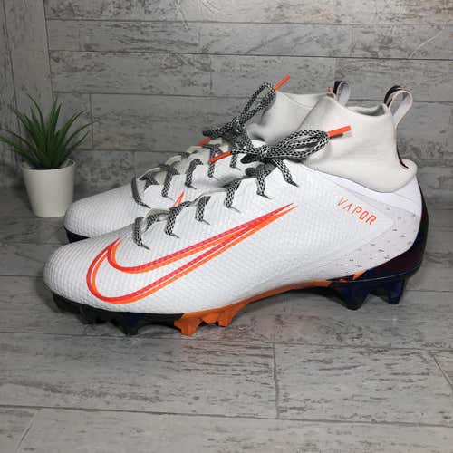 Nike Vapor Untouchable Pro 3 Football Cleats Sz 10 NWOB (AV5359-100) White Orange