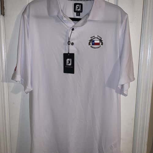 White Adult Medium Footjoy West Texan Shootout Shirt