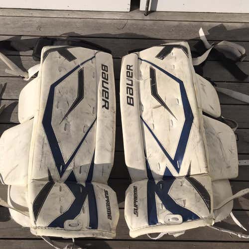 White Junior 26" Bauer Supreme One60 Pro Stock Goalie Leg Pads
