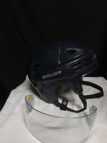 Navy Blue Bauer Re-Akt 200 Helmet M (+ Bauer visor and 5 rolls of tape)