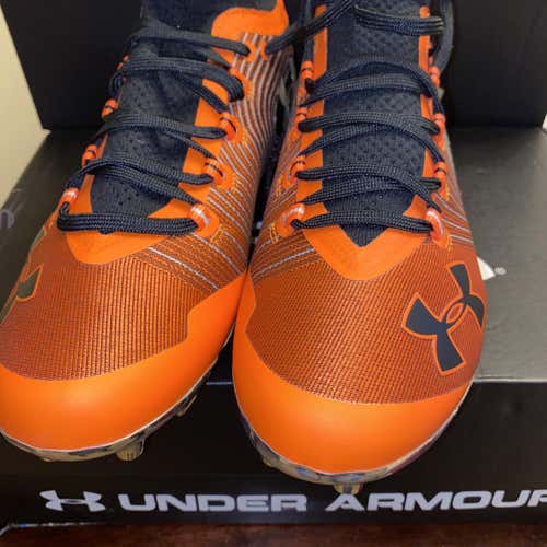 Orange Men's Molded Cleats Low Cut