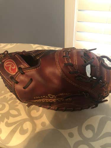 Brown Used High School/College Rawlings Right Hand Throw Catcher's Rawlings Primo Baseball Glove
