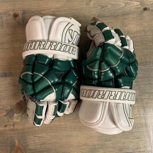 Green Used Player's Warrior Md4 12" Lacrosse Gloves
