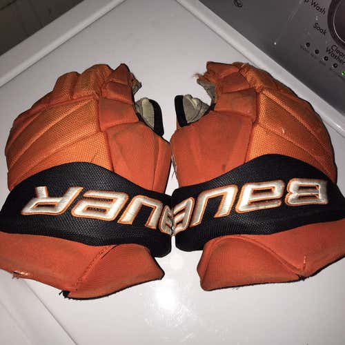 Orange Senior Bauer 14" Pro Stock Gloves