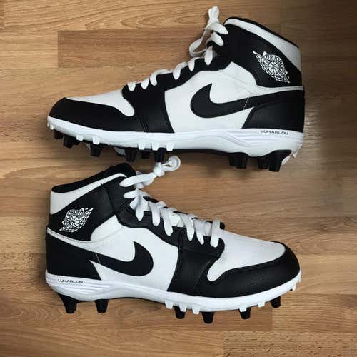 Nike Size 10.5 Air Jordan Retro 1 TD Mid Football Cleats White