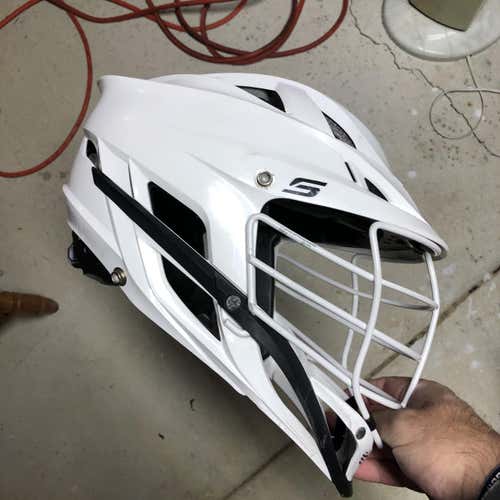 Cascade S Helmet White W/black Chin White Face