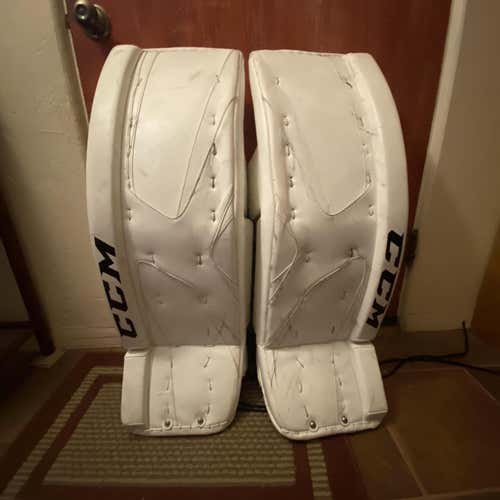 White Senior 36" CCM Revolution 577  Goalie Leg Pads